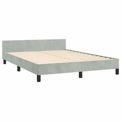 vidaXL Bed Frame without Mattress Light Grey Queen Velvet
