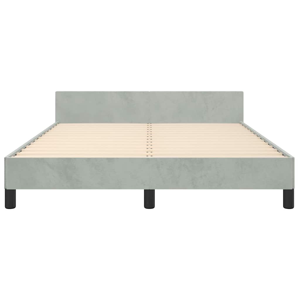 vidaXL Bed Frame without Mattress Light Grey Queen Velvet