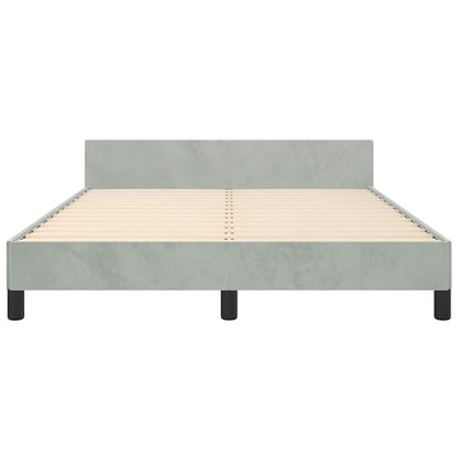 vidaXL Bed Frame without Mattress Light Grey Queen Velvet