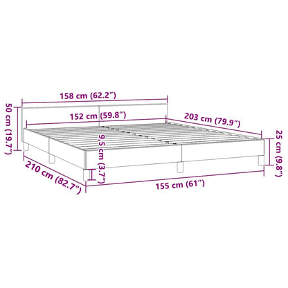 vidaXL Bed Frame without Mattress Dark Grey Queen Velvet