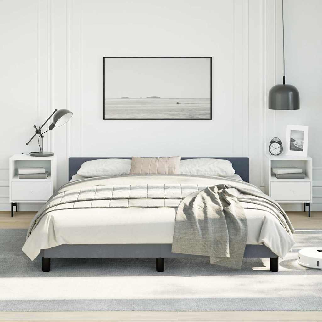 vidaXL Bed Frame without Mattress Dark Grey Queen Velvet