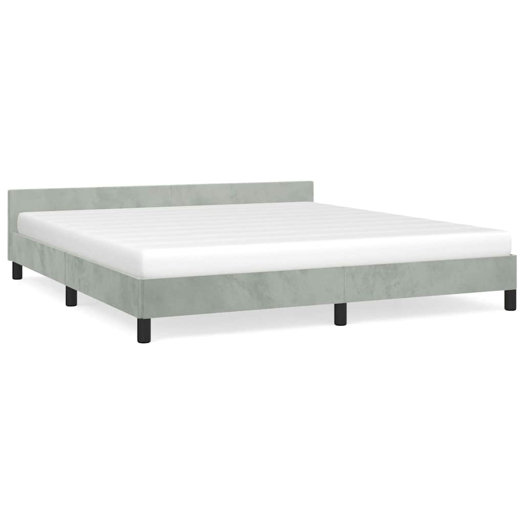 vidaXL Bed Frame without Mattress Light Grey King Velvet