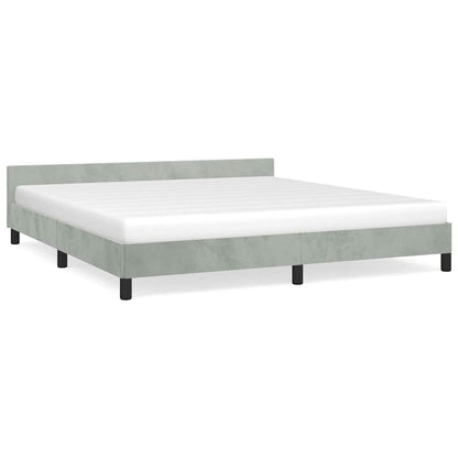 vidaXL Bed Frame without Mattress Light Grey King Velvet