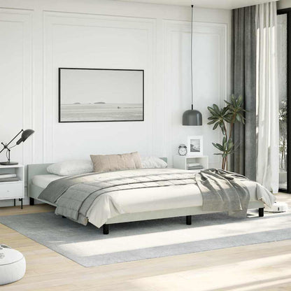 vidaXL Bed Frame without Mattress Light Grey King Velvet