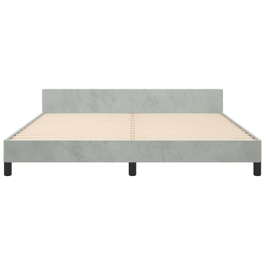 vidaXL Bed Frame without Mattress Light Grey King Velvet