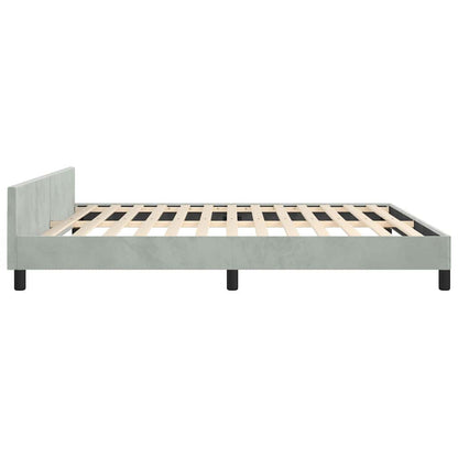 vidaXL Bed Frame without Mattress Light Grey King Velvet