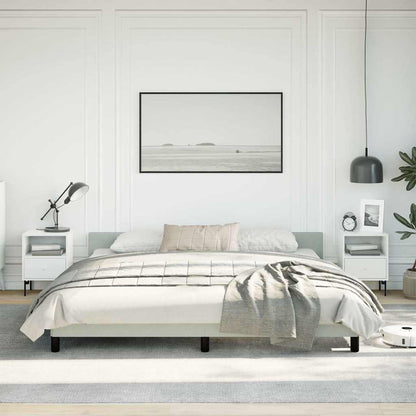 vidaXL Bed Frame without Mattress Light Grey King Velvet