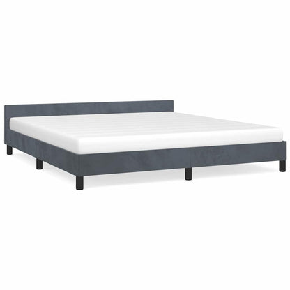 vidaXL Bed Frame without Mattress Dark Grey King Velvet