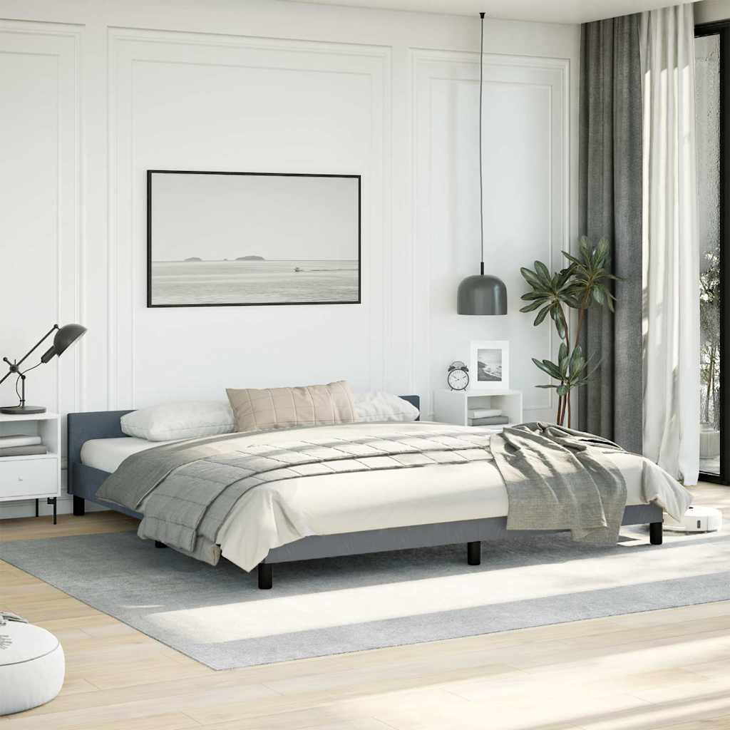 vidaXL Bed Frame without Mattress Dark Grey King Velvet