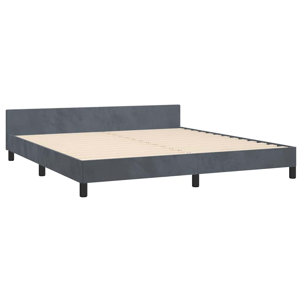 vidaXL Bed Frame without Mattress Dark Grey King Velvet