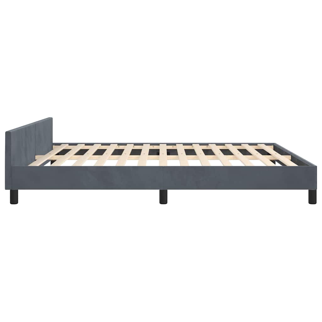 vidaXL Bed Frame without Mattress Dark Grey King Velvet