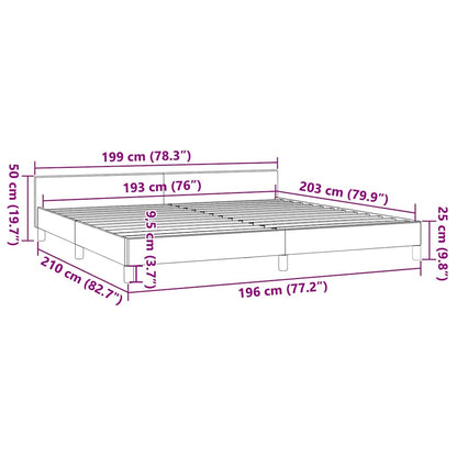 vidaXL Bed Frame without Mattress Dark Grey King Velvet
