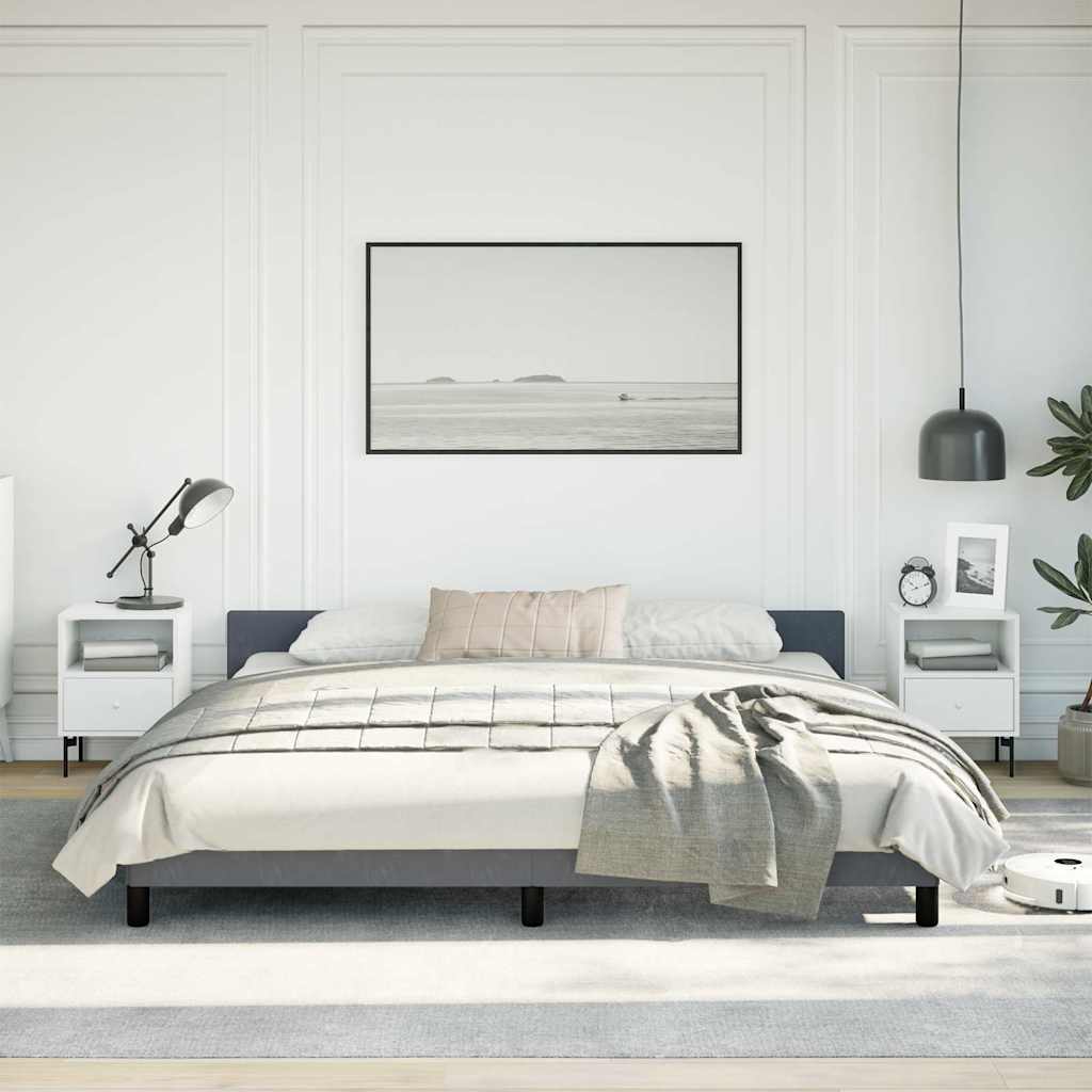 vidaXL Bed Frame without Mattress Dark Grey King Velvet