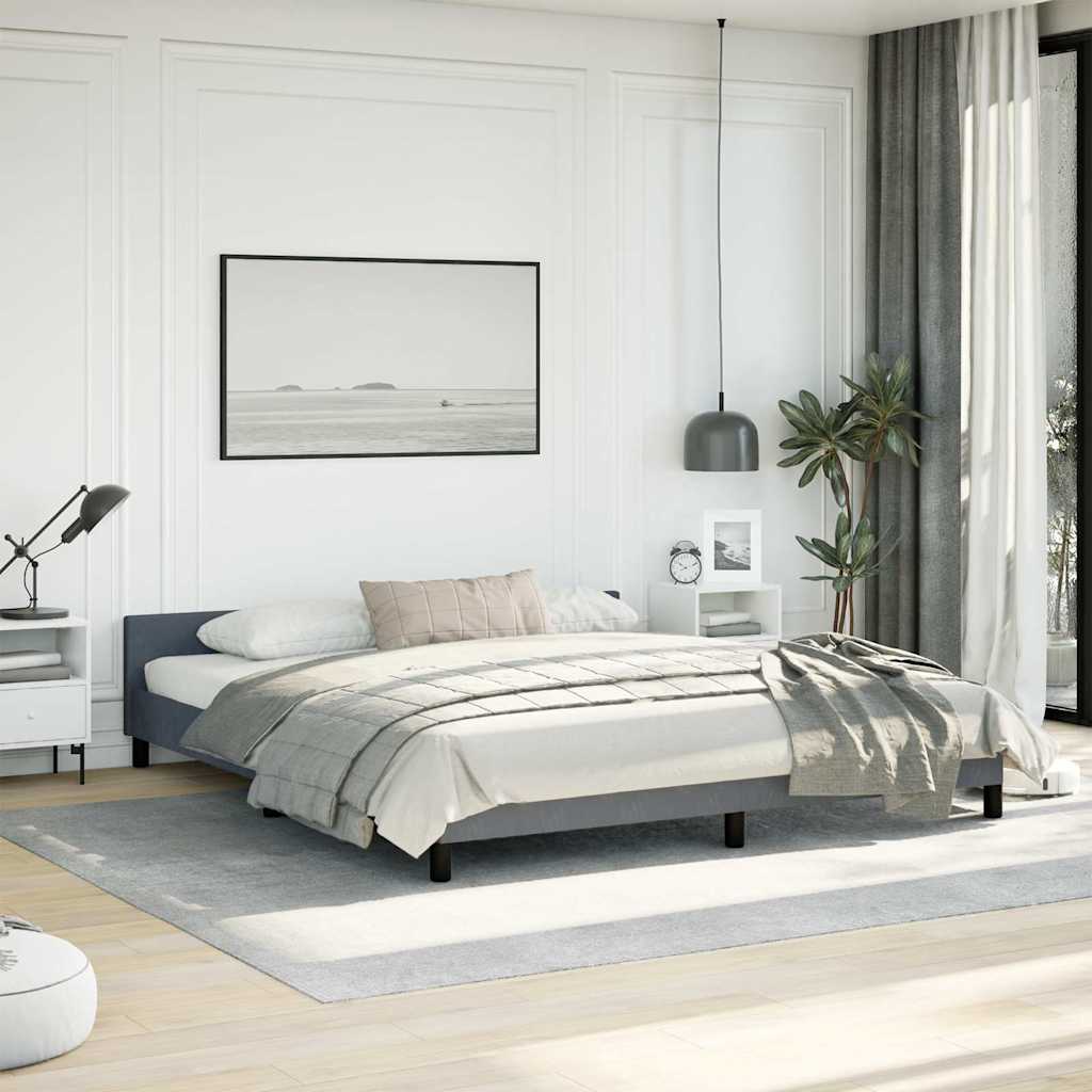 vidaXL Bed Frame without Mattress Dark Grey California King Velvet