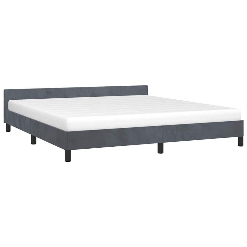 vidaXL Bed Frame without Mattress Dark Grey California King Velvet
