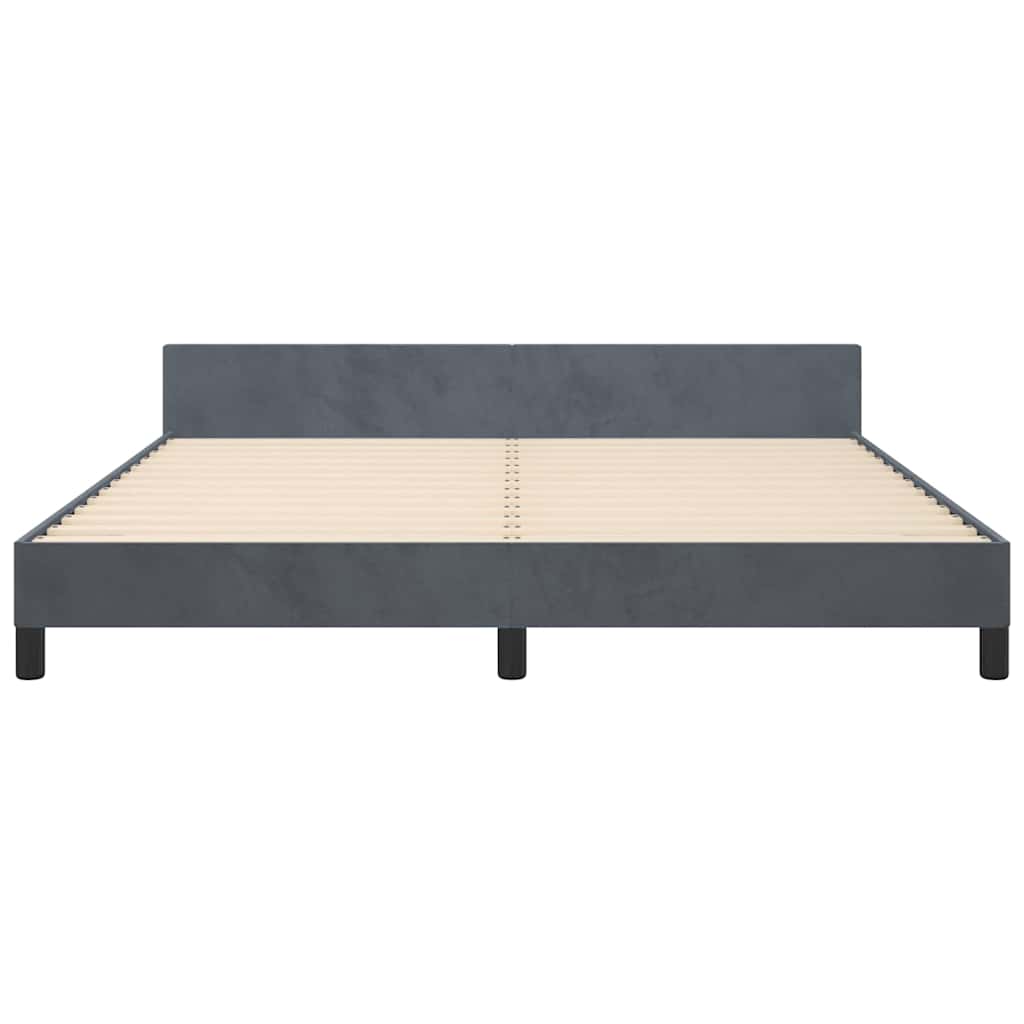 vidaXL Bed Frame without Mattress Dark Grey California King Velvet