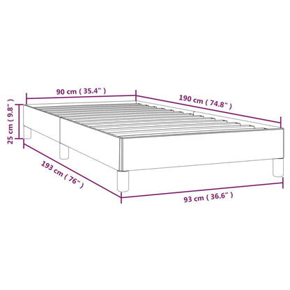 vidaXL Bed Frame without Mattress Black 90x190 cm Single Single Fabric