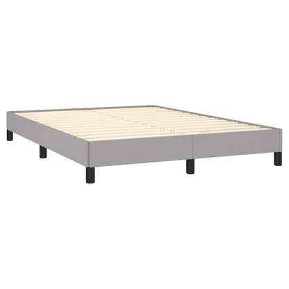 vidaXL Bed Frame without Mattress Light Grey 135x190 cm Double Fabric
