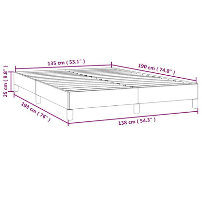 vidaXL Bed Frame without Mattress Light Grey 135x190 cm Double Fabric
