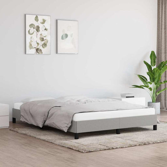 vidaXL Bed Frame without Mattress Light Grey 135x190 cm Double Fabric