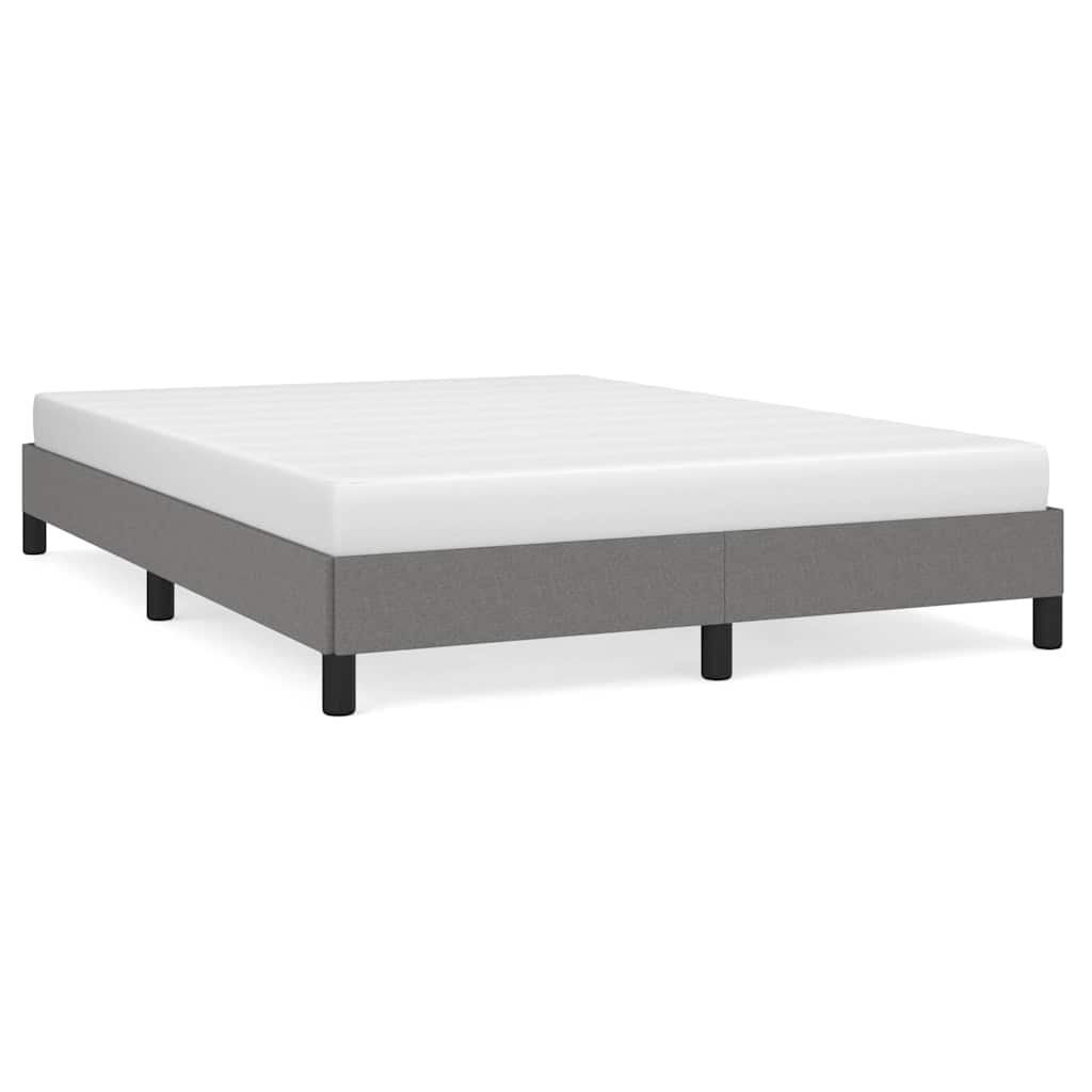 vidaXL Bed Frame without Mattress Dark Grey 135x190 cm Double Fabric