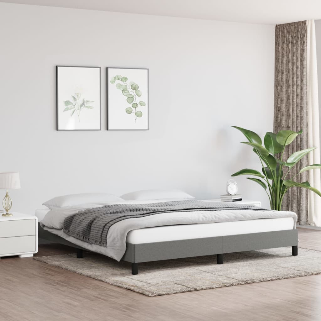 vidaXL Bed Frame without Mattress Dark Grey Super King Fabric