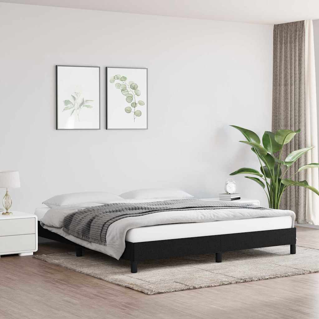 vidaXL Bed Frame without Mattress Black 180x200 cm Super King Fabric