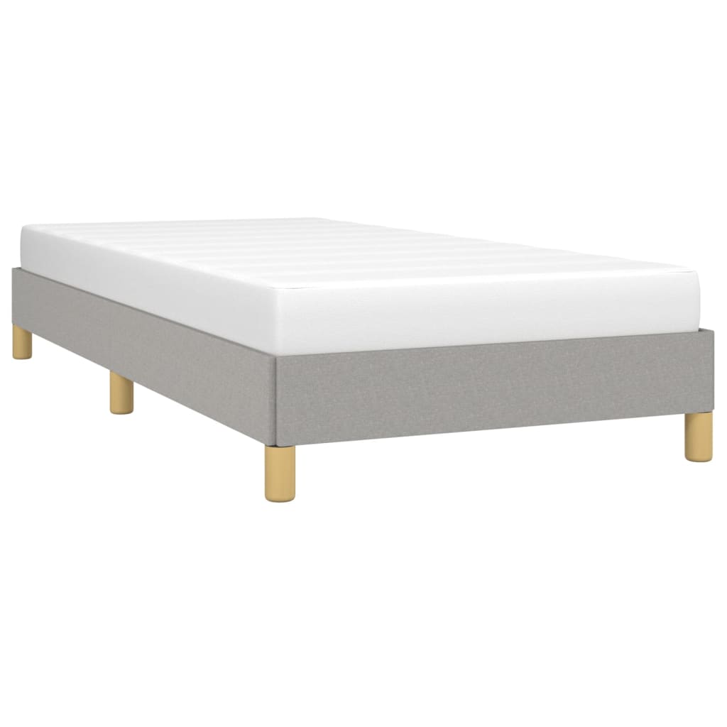 vidaXL Bed Frame without Mattress Light Grey 90x190 cm Single Single Fabric