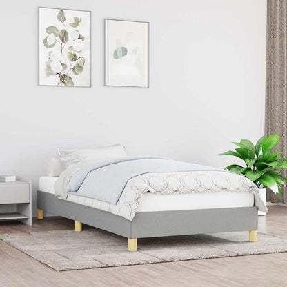 vidaXL Bed Frame without Mattress Light Grey 90x190 cm Single Fabric