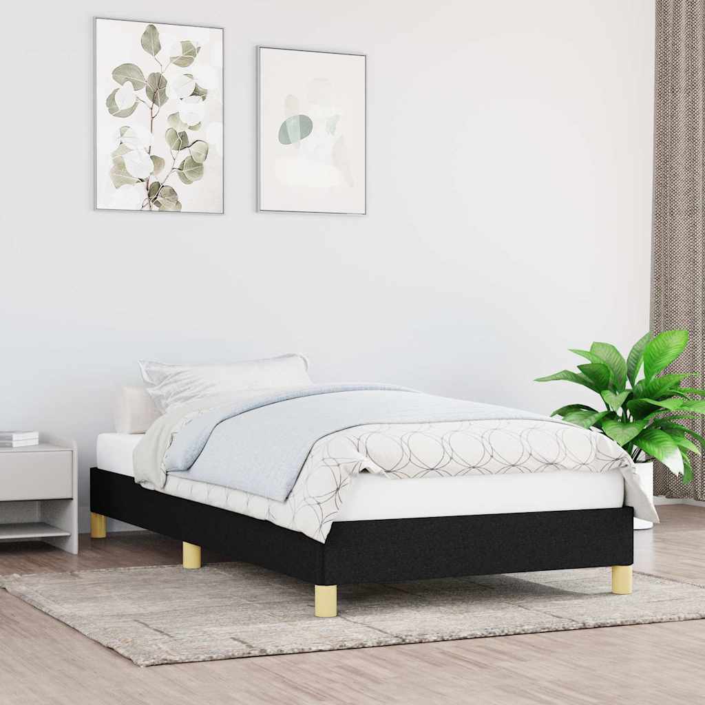 vidaXL Bed Frame without Mattress Black 90x190 cm Single Fabric