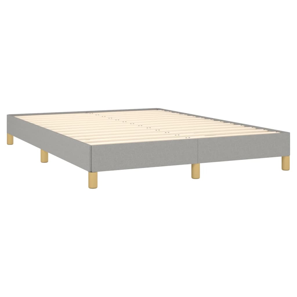 vidaXL Bed Frame without Mattress Light Grey 135x190 cm Double Double Fabric