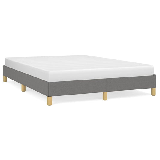 vidaXL Bed Frame without Mattress Dark Grey 135x190 cm Double Double Fabric