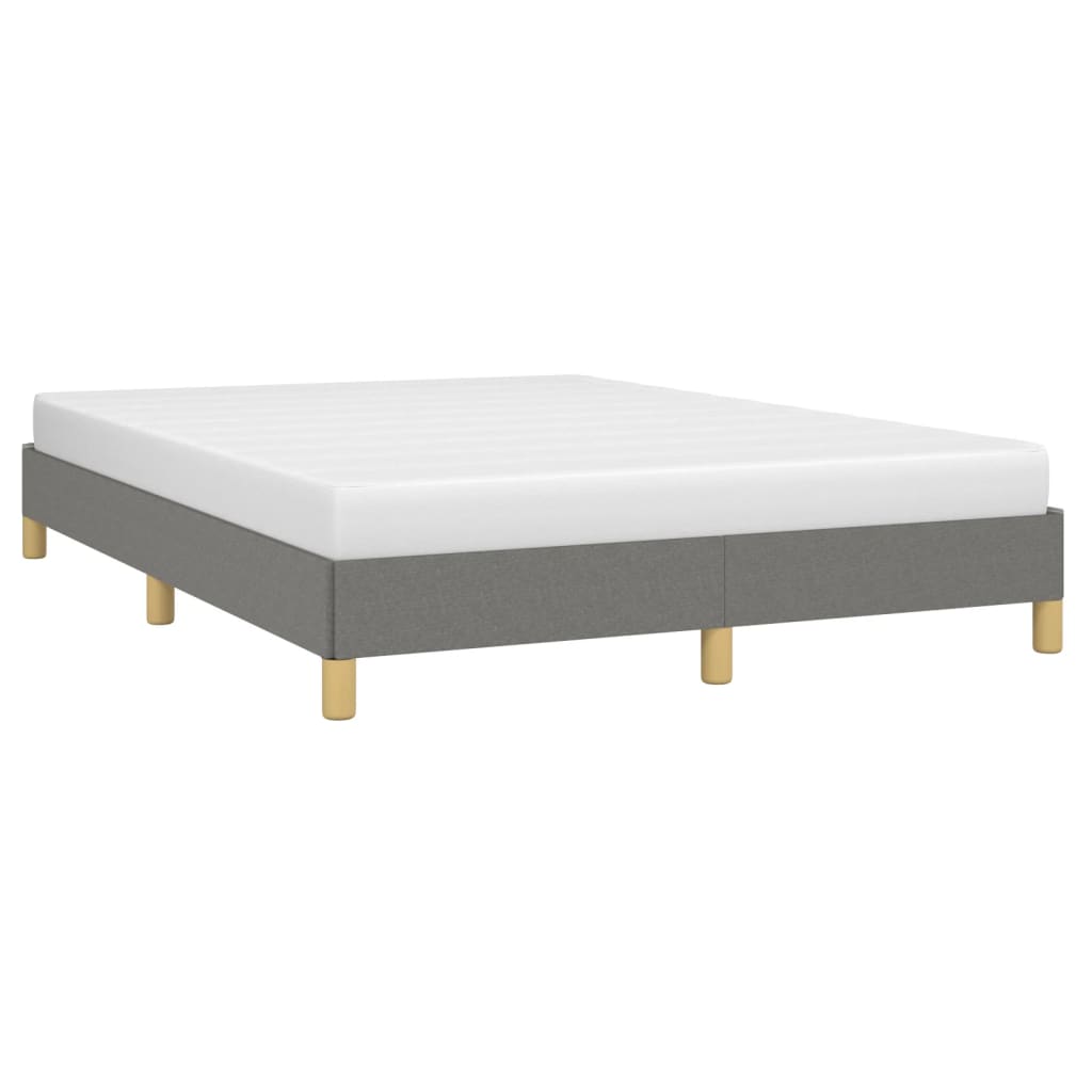 vidaXL Bed Frame without Mattress Dark Grey 135x190 cm Double Double Fabric