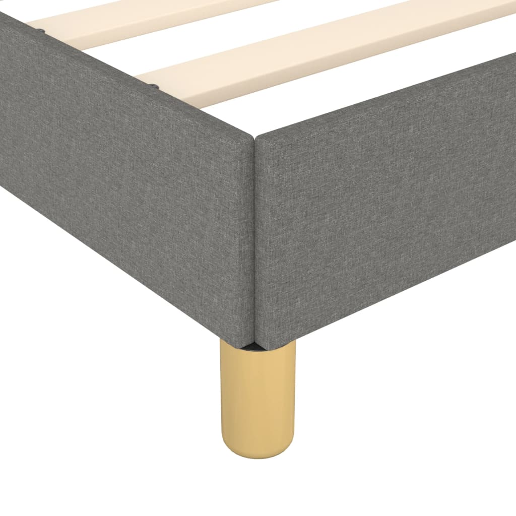 vidaXL Bed Frame without Mattress Dark Grey 135x190 cm Double Double Fabric