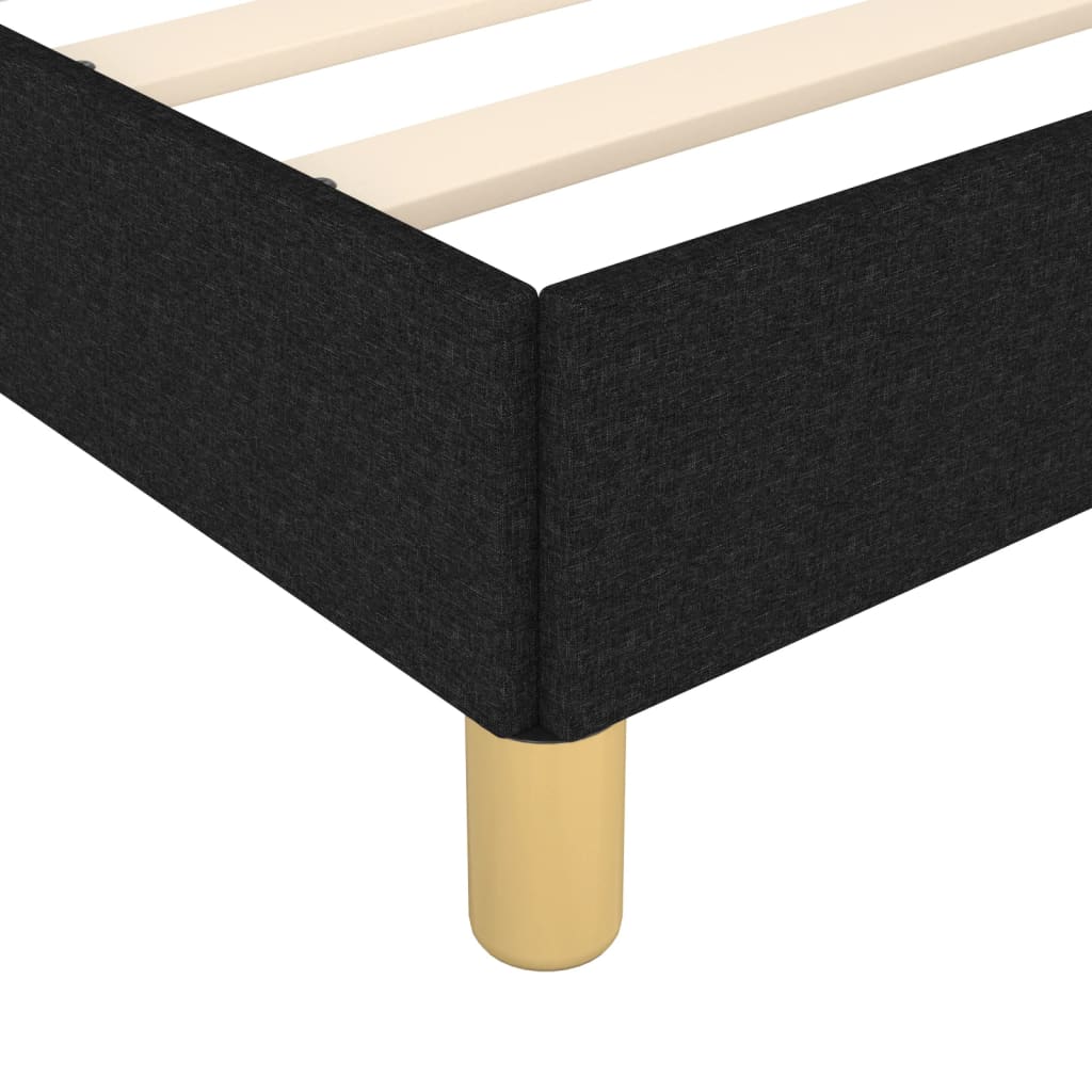 vidaXL Bed Frame without Mattress Black 135x190 cm Double Double Fabric
