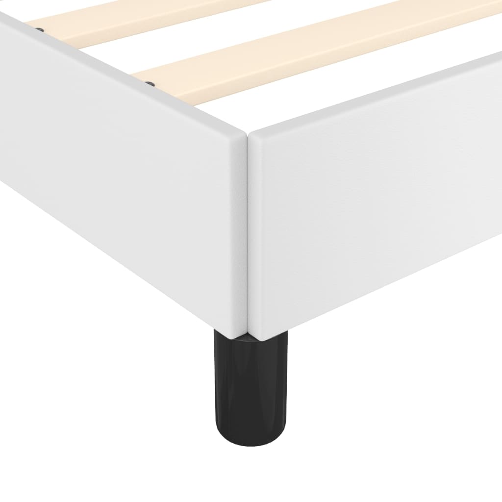 vidaXL Bed Frame without Mattress White 135x190 cm Double Double Faux Leather