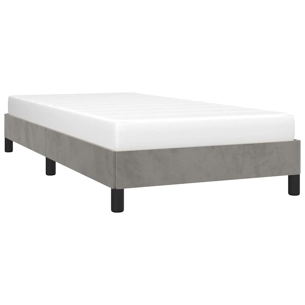 vidaXL Bed Frame without Mattress Light Grey 90x190 cm Single Velvet