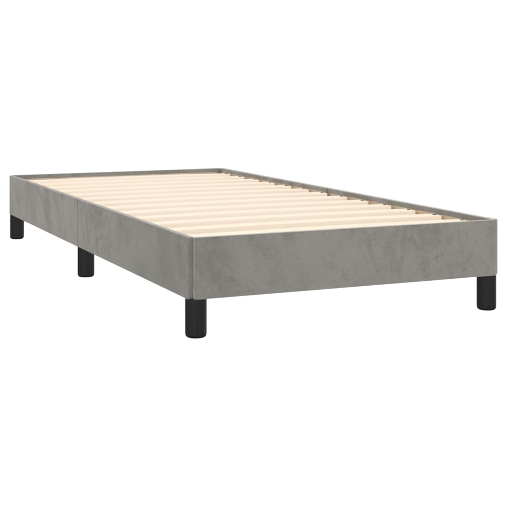 vidaXL Bed Frame without Mattress Light Grey 90x190 cm Single Single Velvet