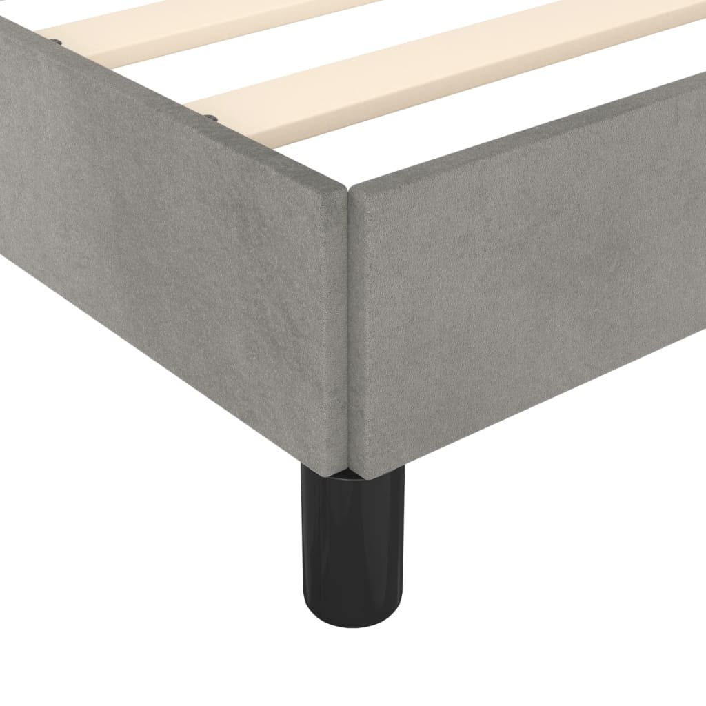 vidaXL Bed Frame without Mattress Light Grey 90x190 cm Single Single Velvet