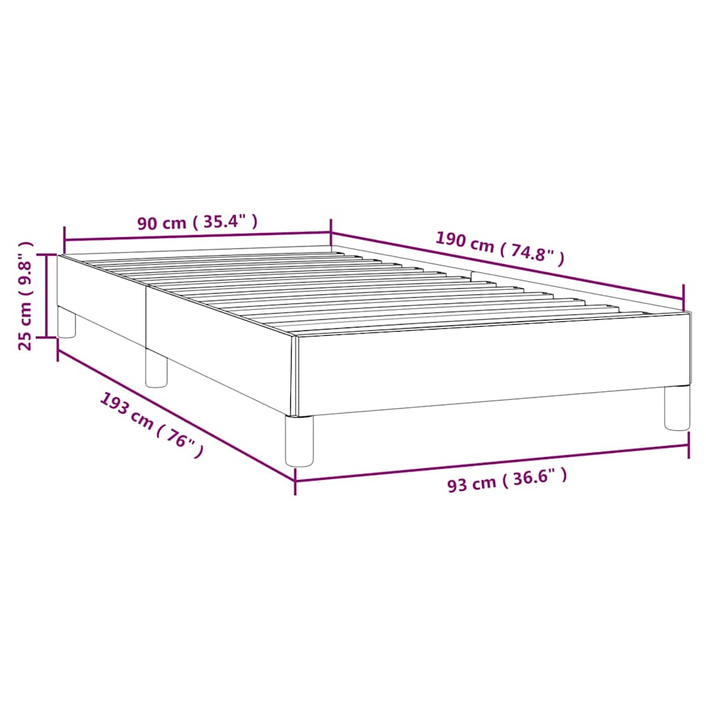 vidaXL Bed Frame without Mattress Light Grey 90x190 cm Single Velvet