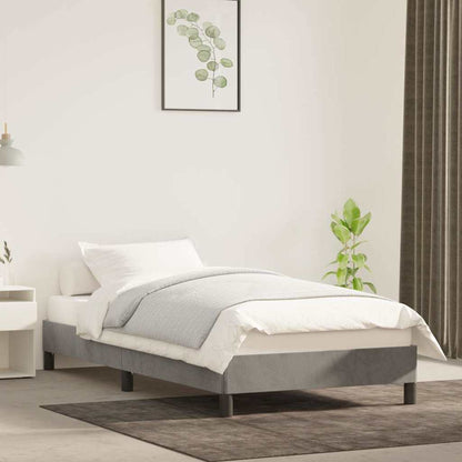 vidaXL Bed Frame without Mattress Light Grey 90x190 cm Single Velvet