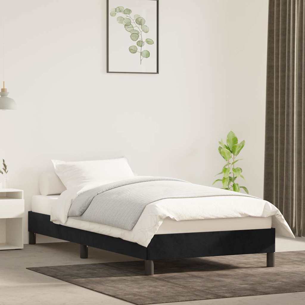 vidaXL Bed Frame without Mattress Black 90x190 cm Single Single Velvet