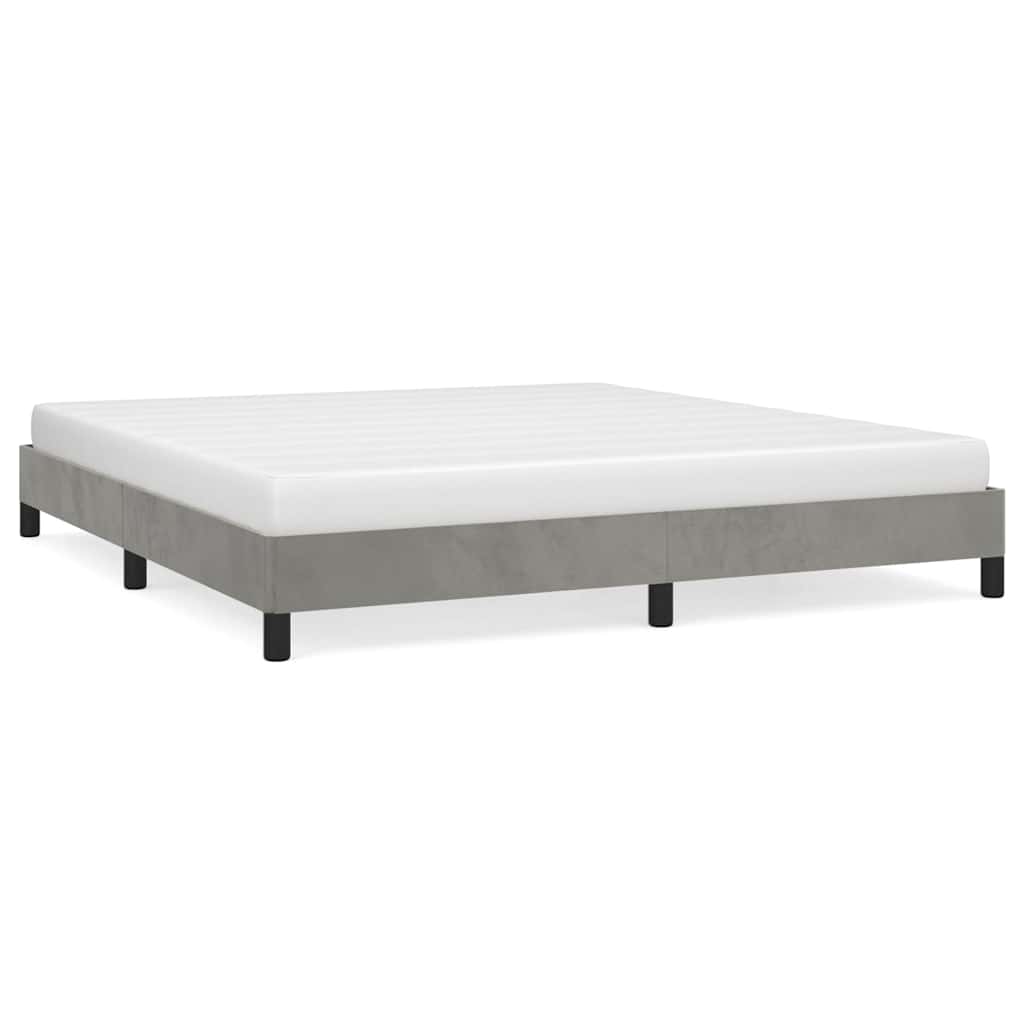 vidaXL Bed Frame without Mattress Light Grey Super King Velvet