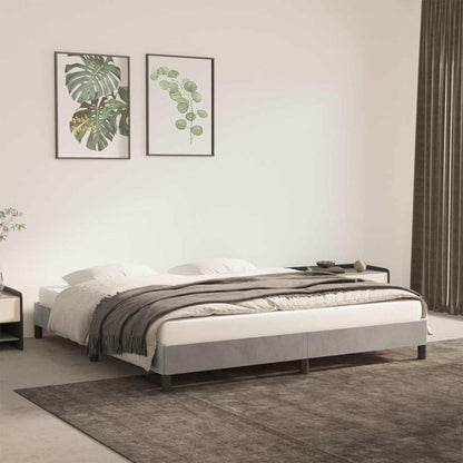 vidaXL Bed Frame without Mattress Light Grey Super King Velvet
