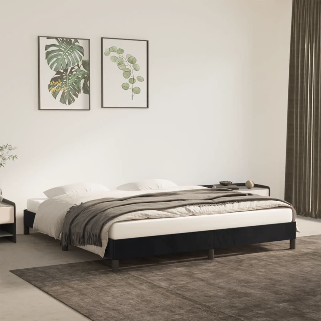 vidaXL Bed Frame without Mattress Black 180x200 cm Super King Super King Velvet