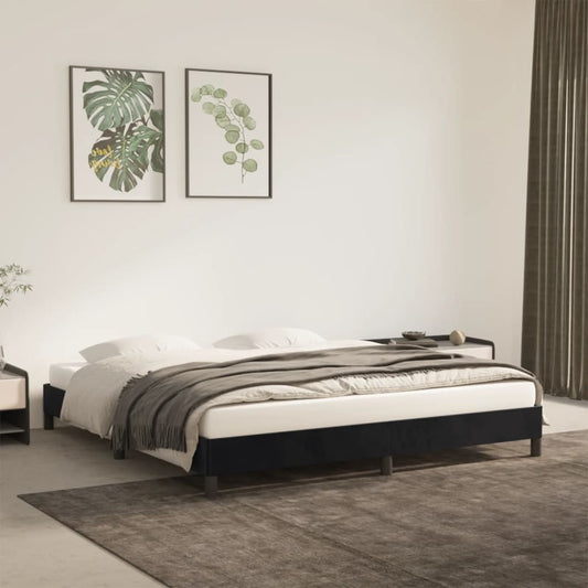 vidaXL Bed Frame without Mattress Black 180x200 cm Super King Super King Velvet