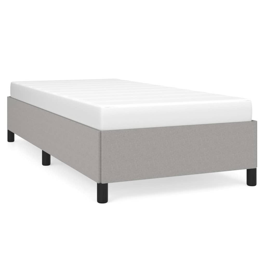 vidaXL Bed Frame without Mattress Light Grey 90x190 cm Single Single Fabric
