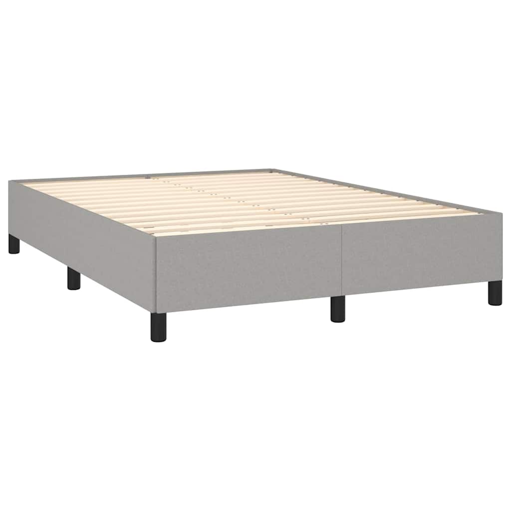 vidaXL Bed Frame without Mattress Light Grey 135x190 cm Double Fabric