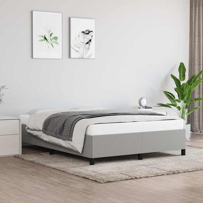 vidaXL Bed Frame without Mattress Light Grey 135x190 cm Double Fabric