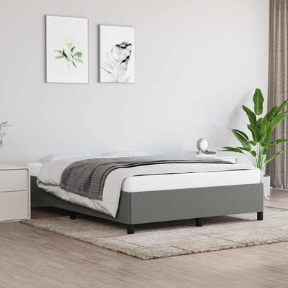 vidaXL Bed Frame without Mattress Dark Grey 135x190 cm Double Fabric